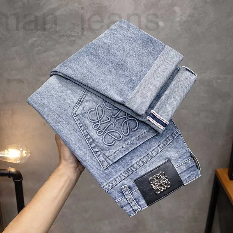 Jeans pour hommes designer printemps/été édition coréenne pieds rétro brodés coupe ajustée pantalon de marque haut de gamme international YM8P