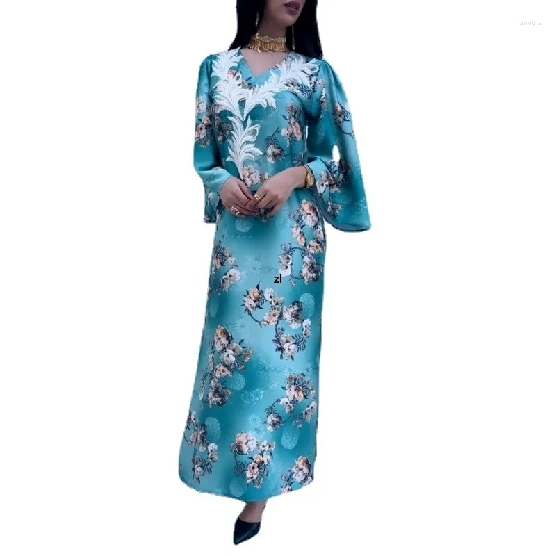 knee length dresses for ladies Eid Dress 2 Pieces Set Middle East Arab Women Kaftan Dress Caftan With –  Urgarment main image 1