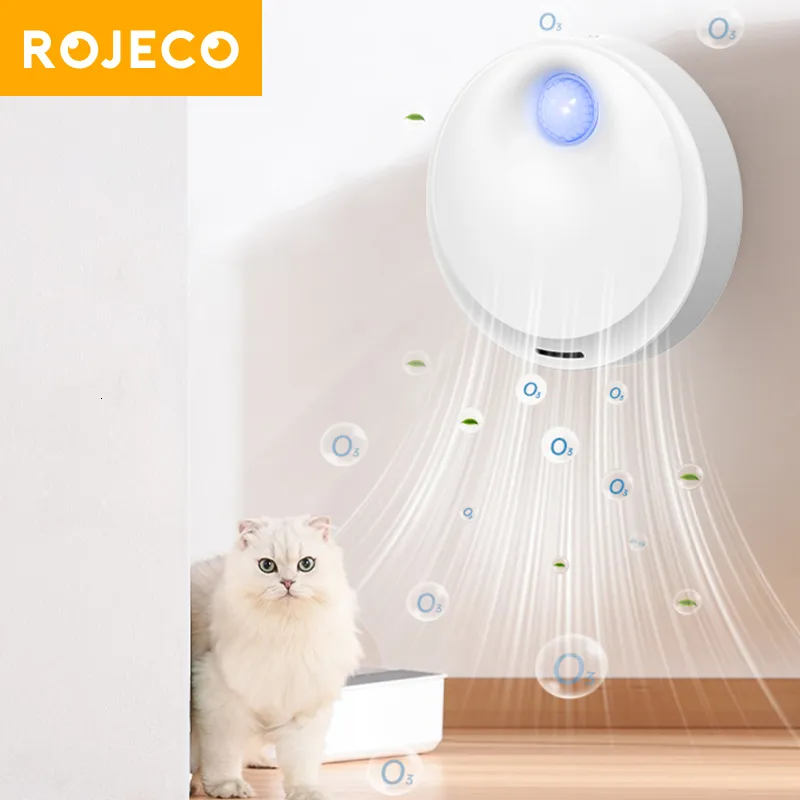 Other Cat Supplies ROJECO 4000mAh Smart Odor Purifier For Litter Box Desodorizador Automático Pet Toilet Air Dog Desodorante 230628