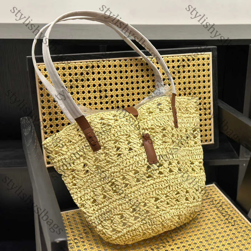 Designer Handbag Summer Womens Fashion Raffia Beach Bags Designer Bag Summer Handbags Shopping Tote Straw Letters Shoulder Bag Gold Buckle Shopping Bag