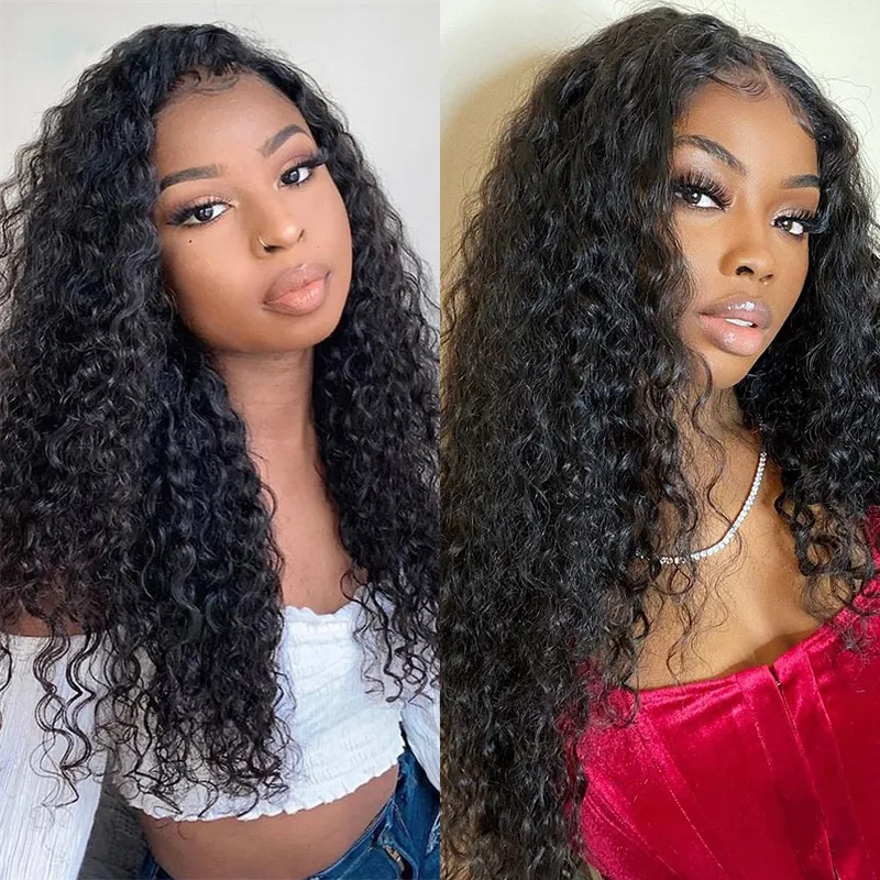 150%Density 26Inch Natural Color Free Part Kinky Curly Lace Front Wig For Women With Baby Hair Natural Hairline High