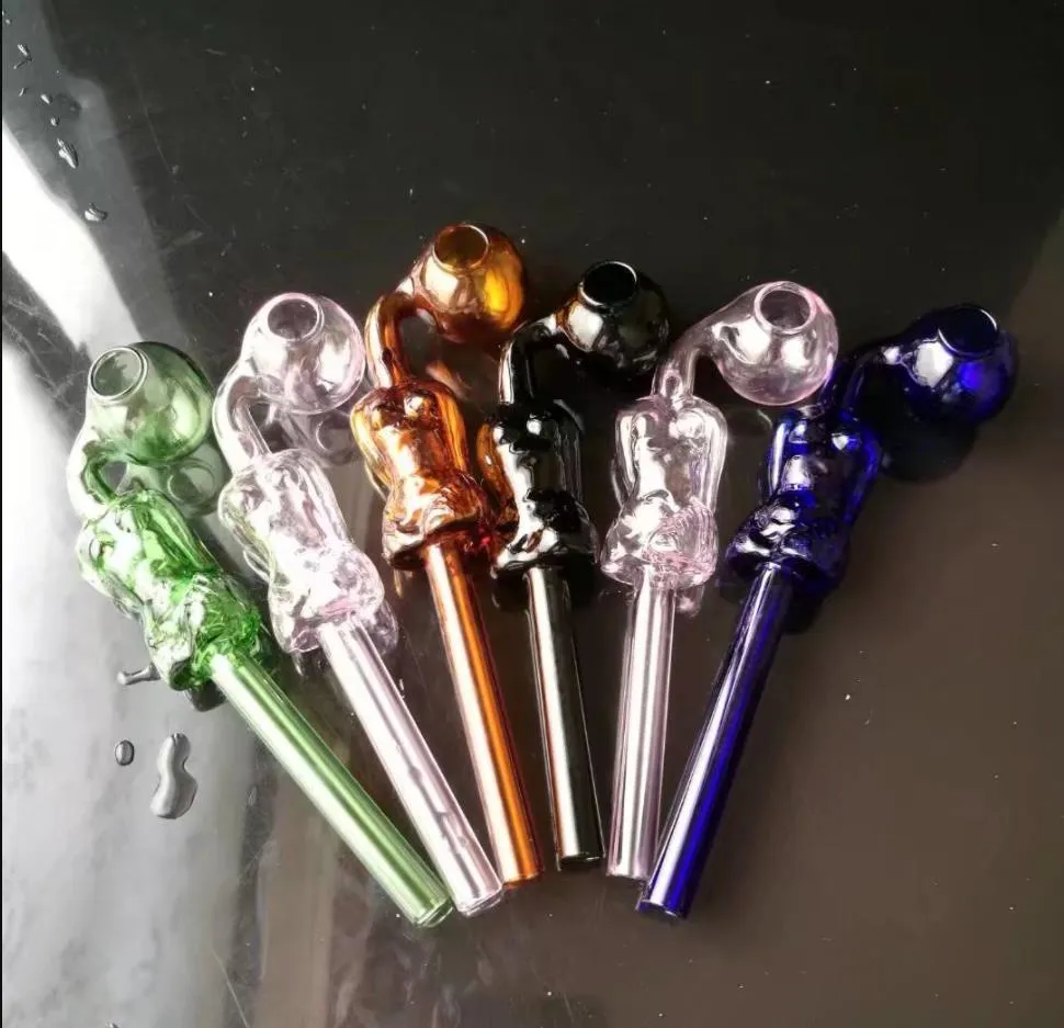 Fabrication de pipes à fumer en verre Narguilé soufflé à la main Bongs Pot incurvé de beauté colorée