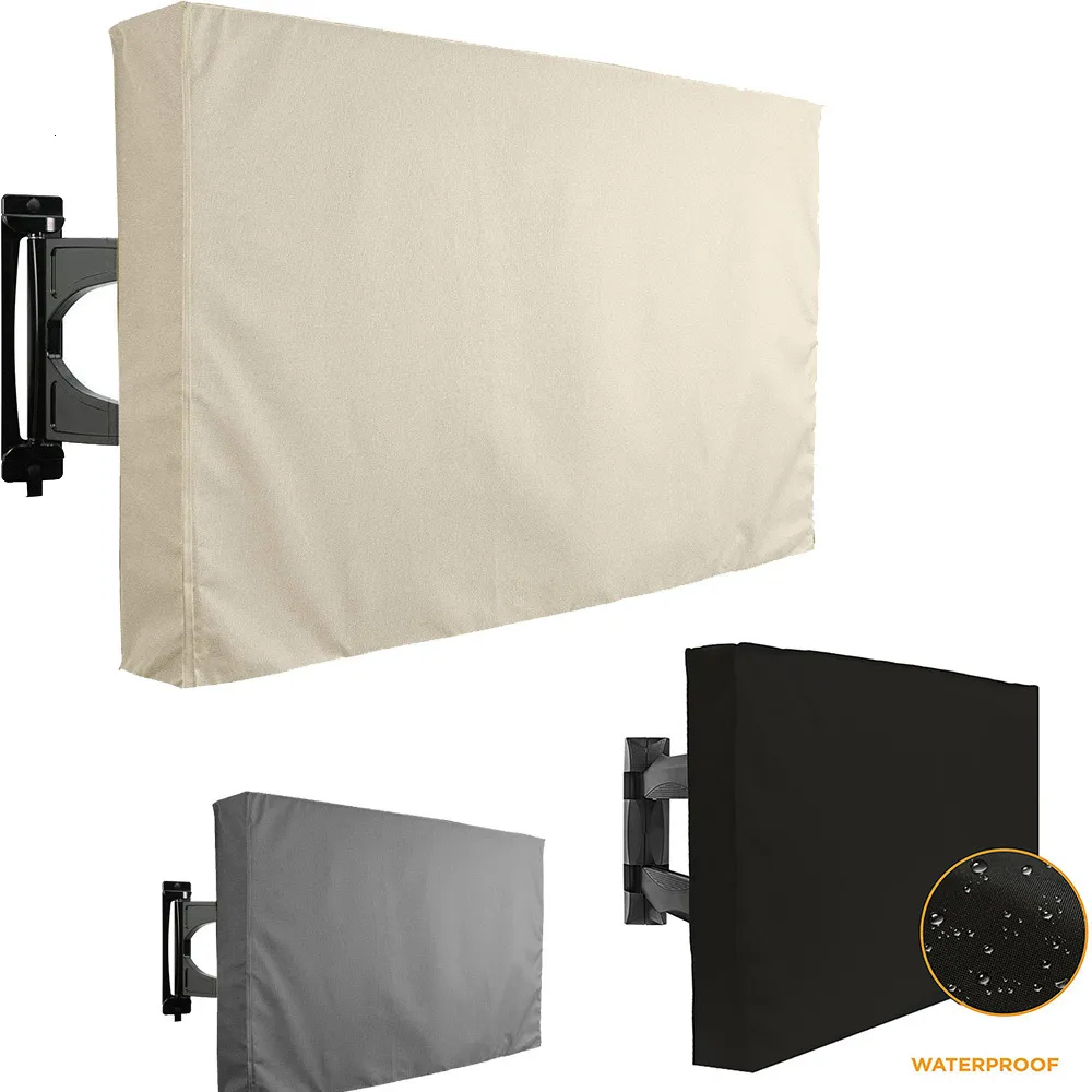 Autre organisation d'entretien ménager Résistant aux intempéries Résistant à la poussière Housse de télévision extérieure Beige 32" 36" 40" " 50" 55" 60" 65" Protect Screen Garden Patio 230628