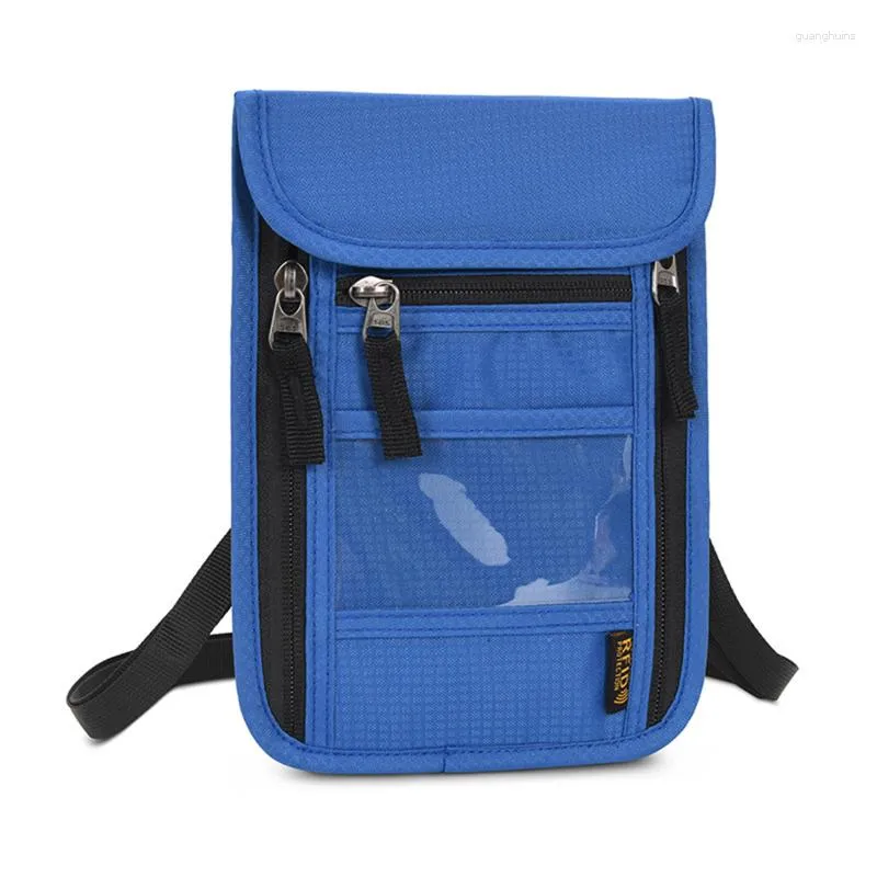 Portafogli Unisex Passport ID Bag Portable Travel Multi-Functional Hanging Neck Tinta unita Portamonete di alta qualità Coperchio protettivo con cerniera