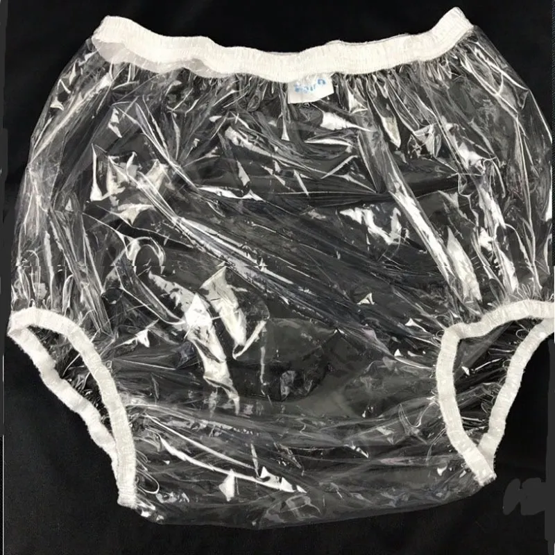 Adult Plastic Pants, Full Transparent Panties, Adult Incontinence Plastic  Diaper Pants, PVCincontinence Elastic Band Plastic Reusable Pants, Suitable