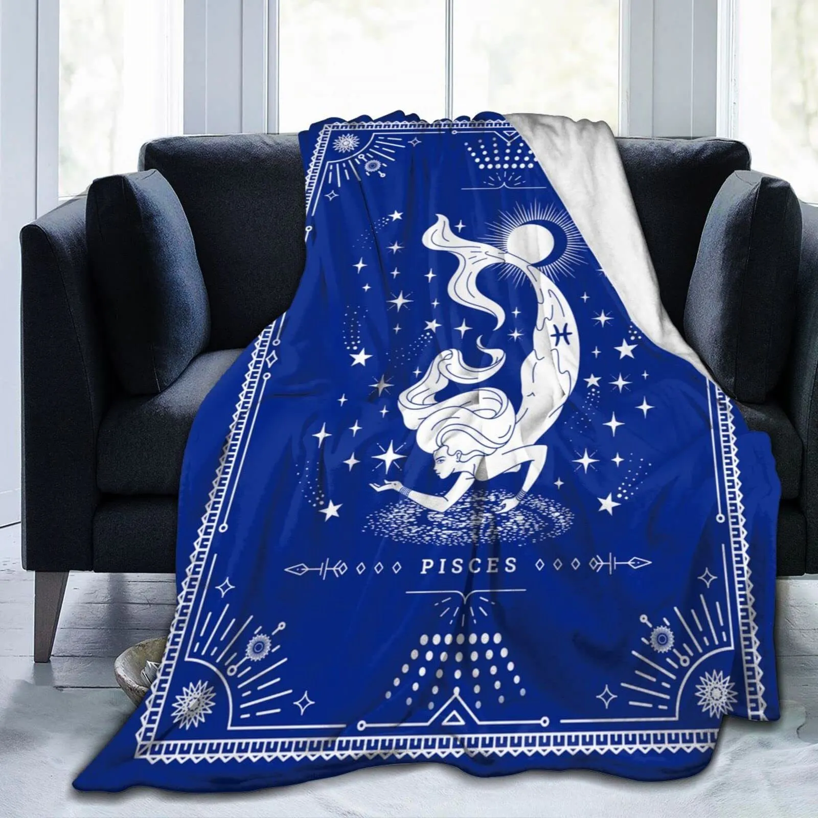 Blankets Pisces Throw Blanket Flannel s Soft 12 Horoscope Astrology Theme Birthday Gifts 230628