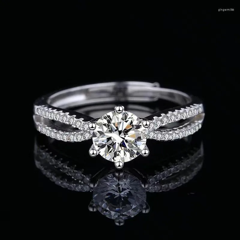Pierścienie klastra pierścionek z diamentem moissanite 1 moda prosta propozycja ślubna