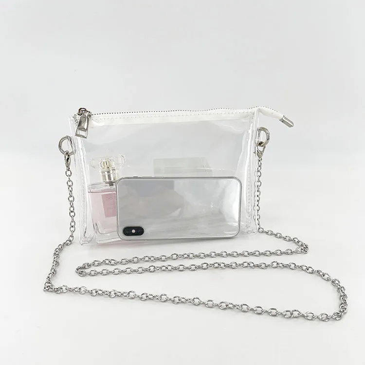 Bolso Transparente Para Mujer Bolsos Transparentes Para Teléfono Bolso  Bandolera De Jalea De Moda Con Cierre De Cremallera De 14,75 €