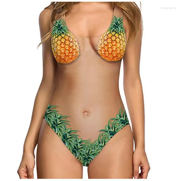 Borat Printed One Piece Swimsuit For Women Sexy Chest Hair