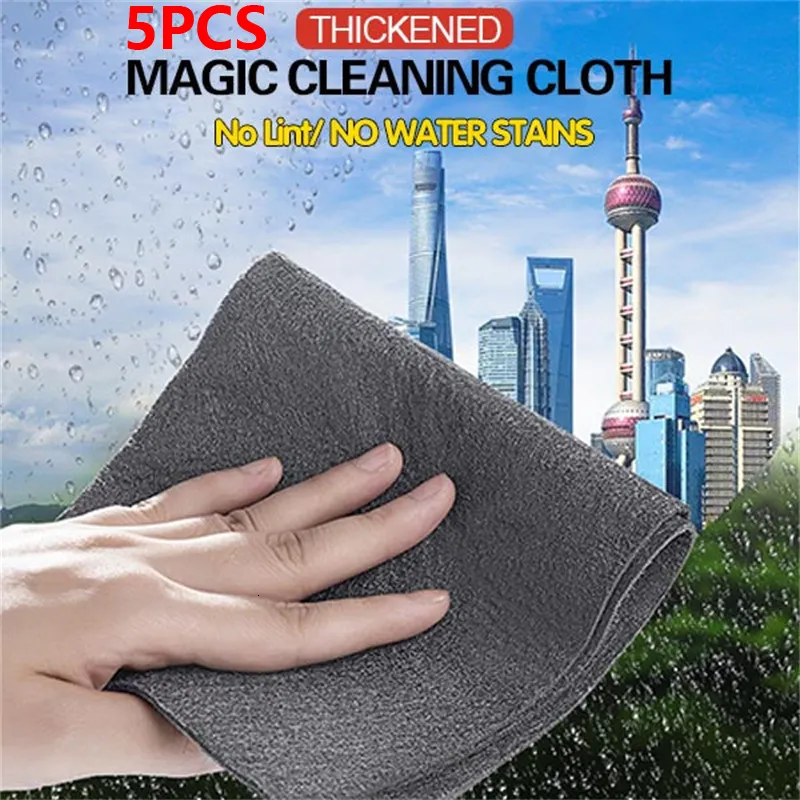 Cleaning Cloths Multifunctional Magic Cloth 5pcs Glass Dishcloth Lint Free For Windows Kitchen Mirrors Traceless Reusable 230629