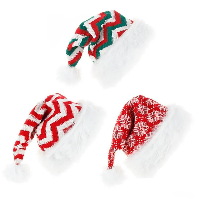 Party Hatts Christmas Hat Sweater Sticked Beanie Knit Santa Gift Xmas Nyårsdekorationer levererar JK2010XB Drop Delivery Home Garde DHVR2