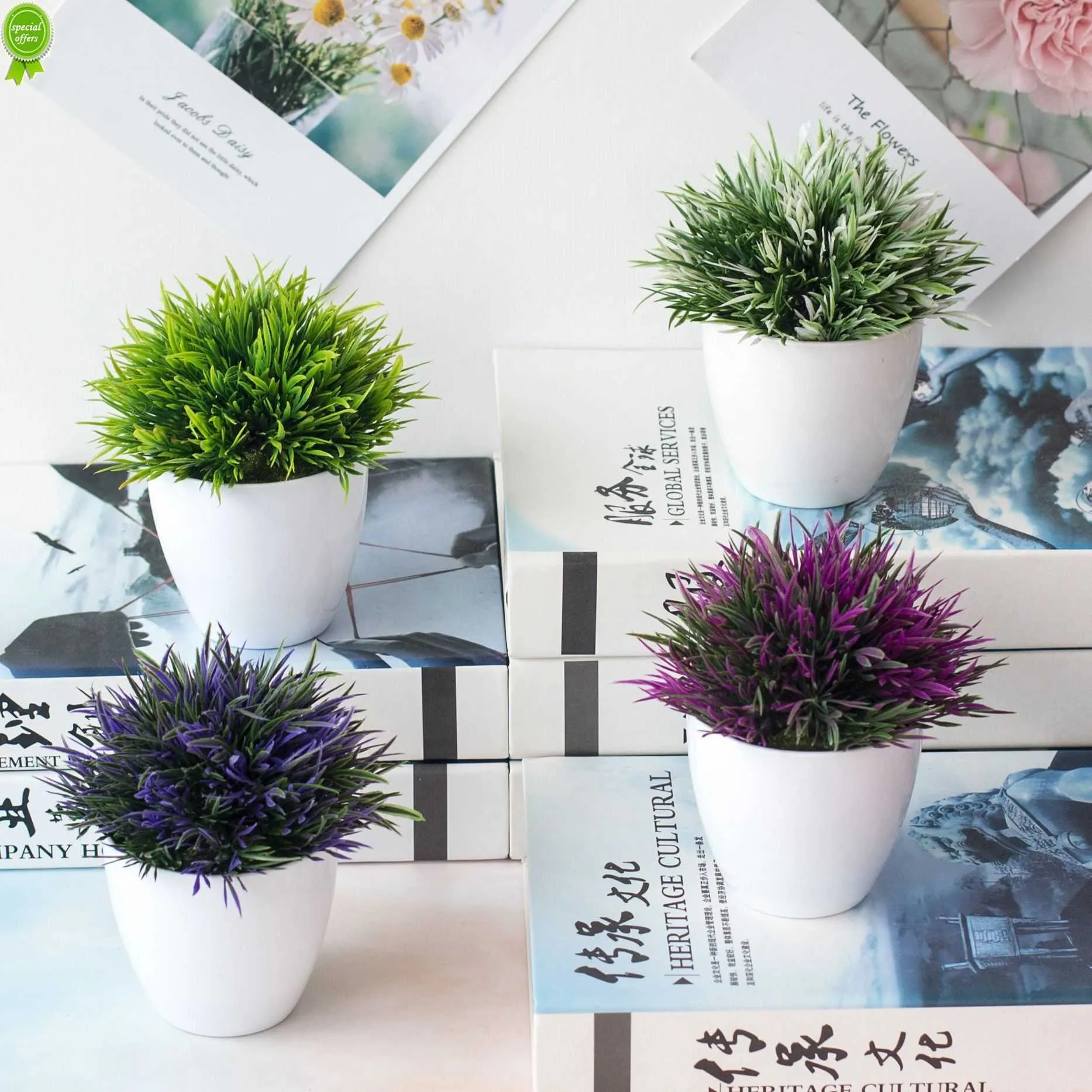 Nieuwe Phoenix Tail Gras Bonsai Simulatie Plant Decoraties Bloem Bal en Gras Bal Potplant Woondecoratie Accessoires