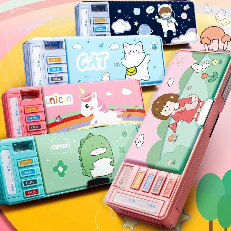 Contacters Potlood Katsen Case Materiaal Escolar Unicorn Kawaii Estuche Stationery School Stenties Trouse Scolaire Cute Multifunction Pen Box