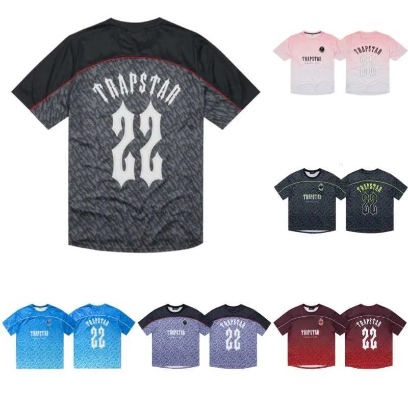 Mens Summer Trapstar Football Jersey T-shirt Diseñador Casual Tops No.22 Impreso manga corta Street Fashion Shirt O2g7