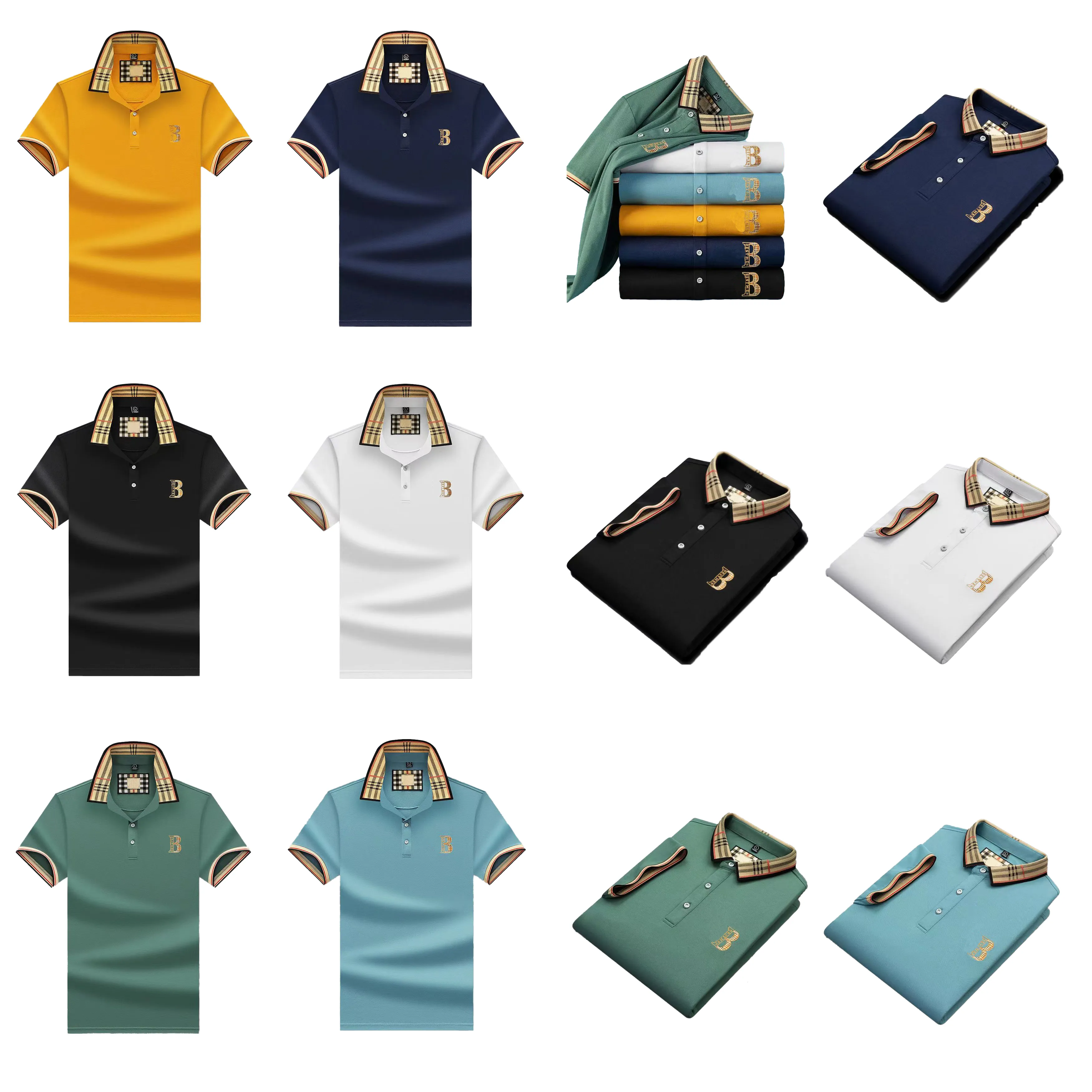 2023 Designer Men's Luxury Polo T-Shirt Men's Polo Summer Shirt Premium Embroidered T-Shirt High Street Fashion Shirt Lapel Men's Solid Color T-Shirt M-4XL