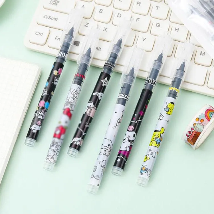 PENS 36 PCS/lotto kawaii CAT Dog Drive Liquid Gel Penna carina da 0,5 mm Signatura nera Signaggio Penne Scuola Forniture promozionali