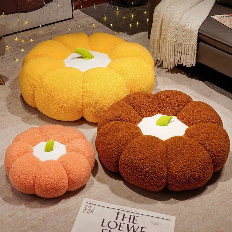 Coussin Citrouille Décoratif 30 Cm - Peluche Douce, Rembourrage Coton PP, Pour Halloween, Automne, Salon Ou Cadeau