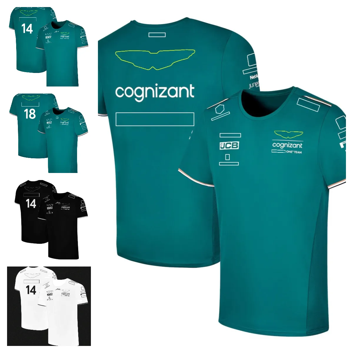 2023 F1 Formula One Team T-Shirts Erkek ve Kadın Yuvarlak Boyun Sporları Yarış Kıyafetleri Yüksek kaliteli kısa kollu hızlı kuruyan tişörtler