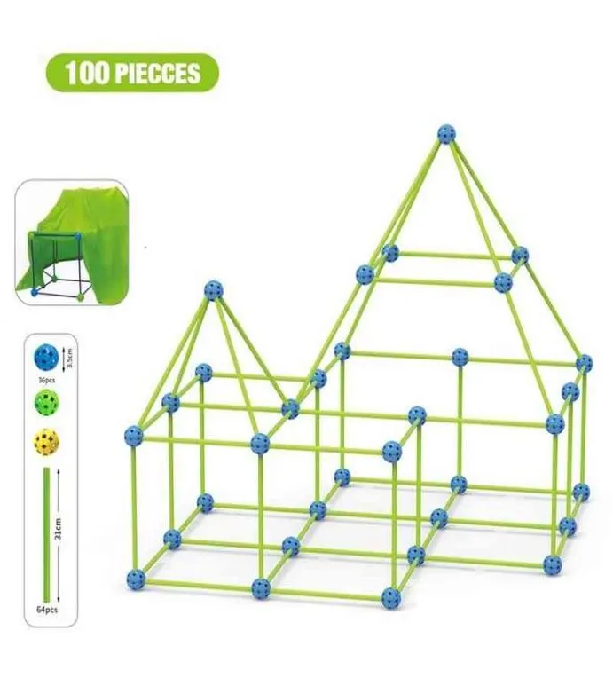 Fort Construction Kit Construction Jouet Tente Enfants Cabane Ensemble  Lueur Dans L'obscurité Forteresse Constructeur Châteaux Tunnels Bricolage  Maison De Jeu Enfants Cadeau