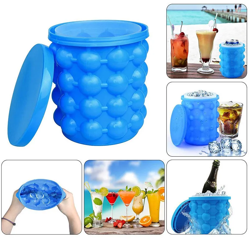 IJsemmers en koelers 13*14cm Grote Lce Emmer Roosters Siliconen Wijn Lce Koeler Cube Maker Bierkast Ruimtebesparend Keuken Drinken Whiskey Freeze 230628