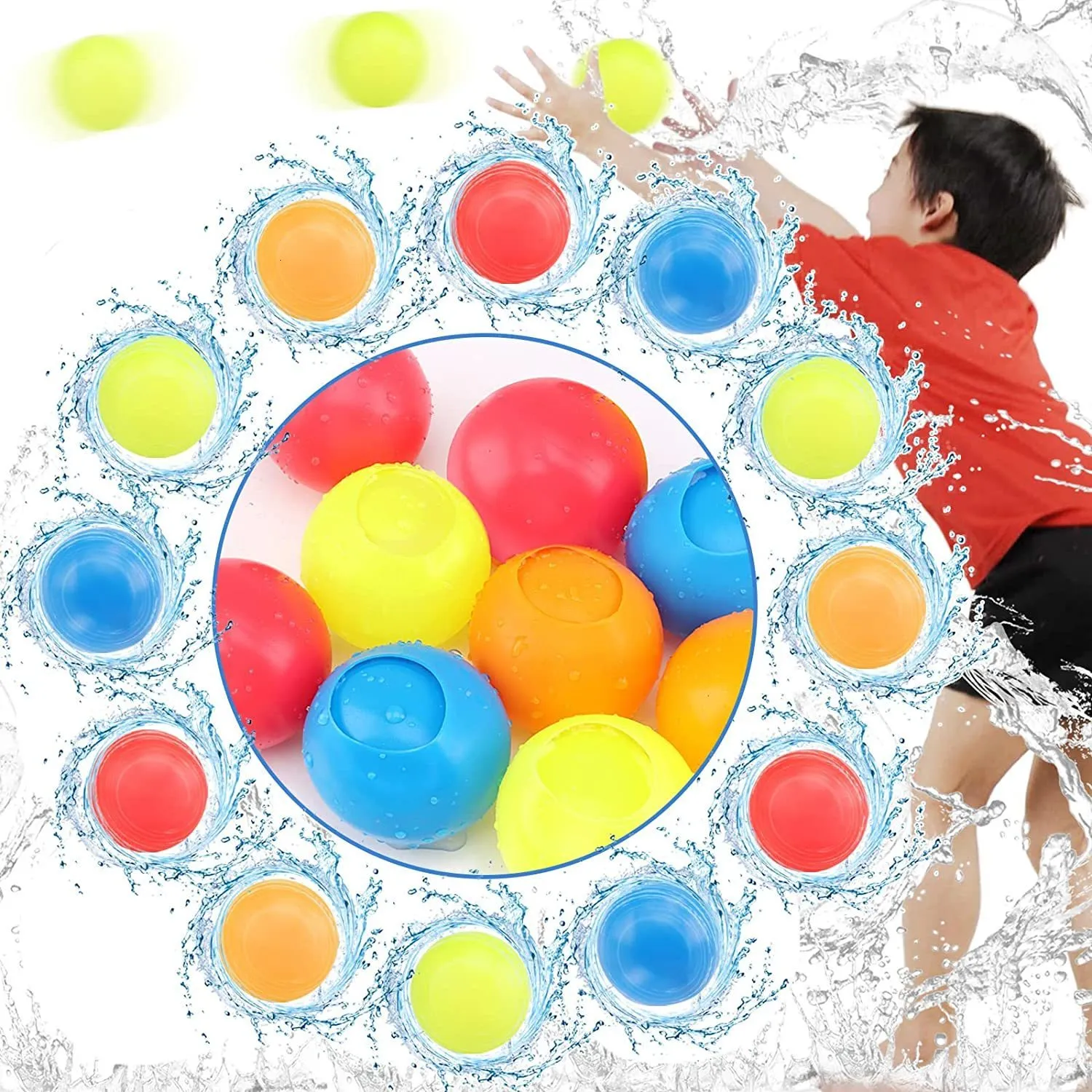 Giochi con la sabbia Divertimento in acqua Palloncini d'acqua riutilizzabili Silicone morbido Ricaricabile rapido Spiaggia Attività all'aperto Giochi per bambini Set di palline 230628