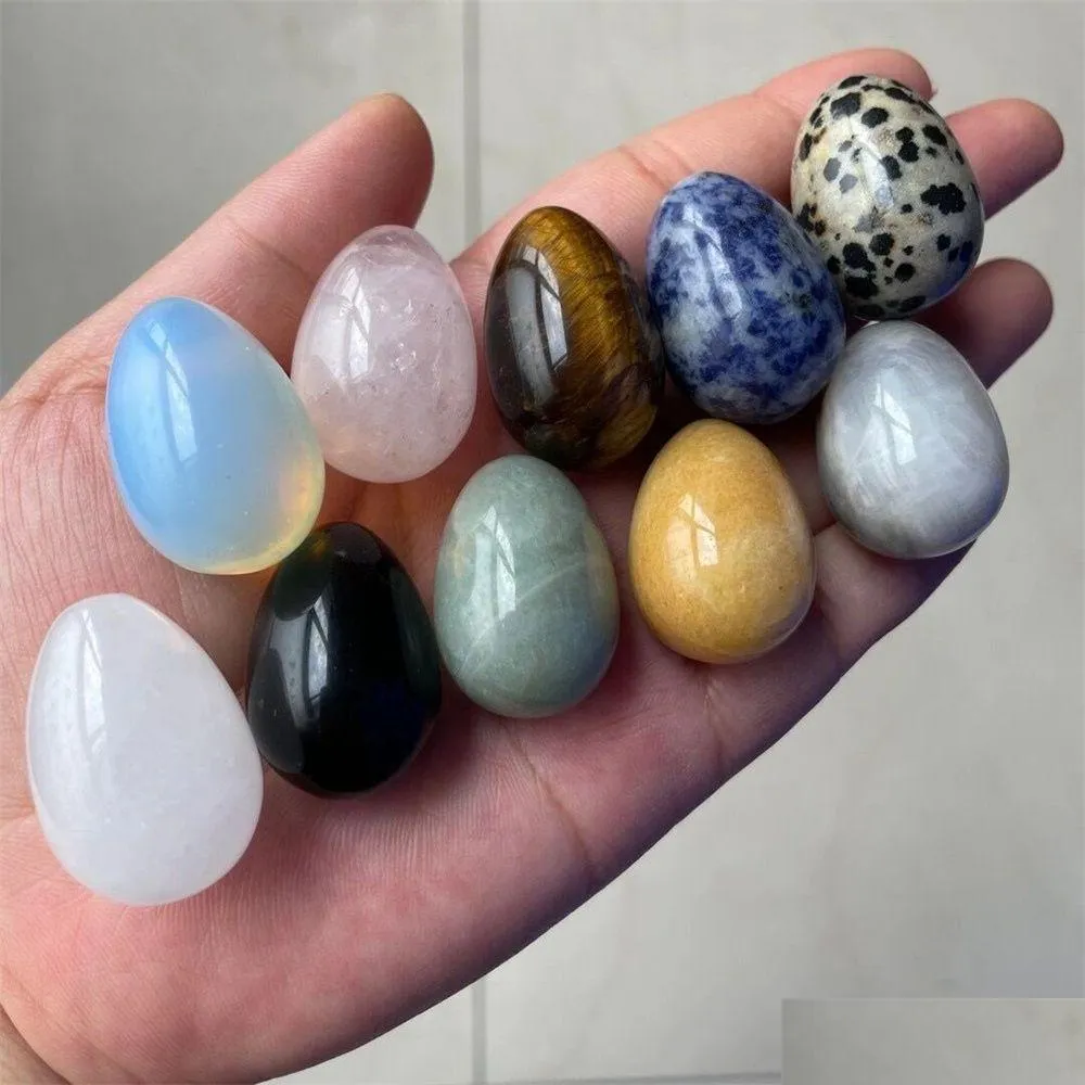 Party Favor Cristaux en forme d'oeuf Pierres précieuses Chakra Stone Healing Crystal Ncing Pour les collectionneurs Reiki Guérisseurs et Yoga Praticien Xb1 Dro Dhieg