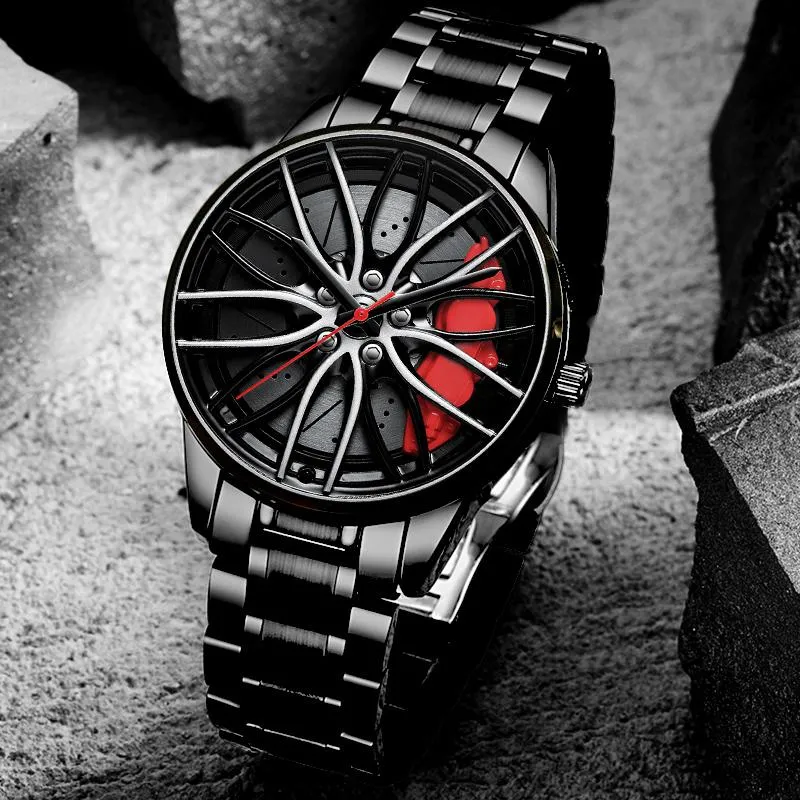 Montres Nibosi hommes voiture roue montre Sport hommes montres étanche conception personnalisée jante Hub créatif Quartz montre-bracelet nouveau Relogio Masculino