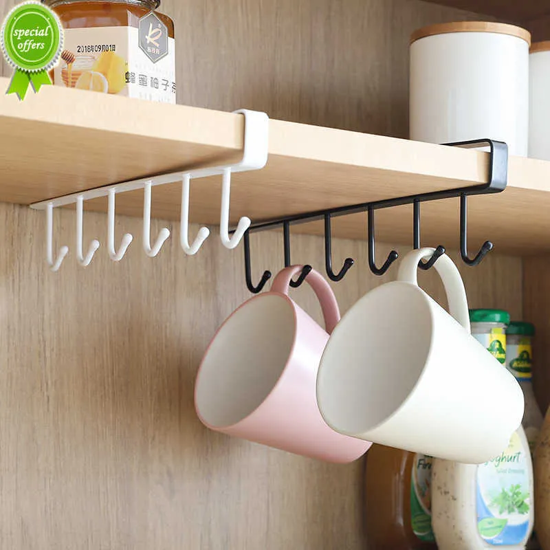 6 Hook Metal Under Shelf Organizer Storage Shelf For Mugs Cups Kitchen Bathroom From Doorkitch 2.18 DHgate.Com