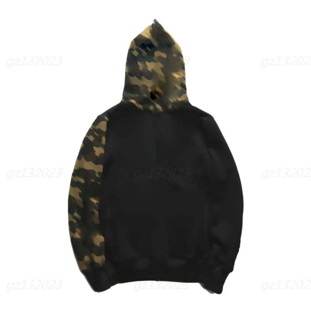 Camo Plus Boyut Hoodie Erkekler Köpek Hoodies Ceket Kamuflaj Kollu Baskılı hırka kazak gevşek kapüşonlu erkek ceket siyah kapşonlu sweatshirt