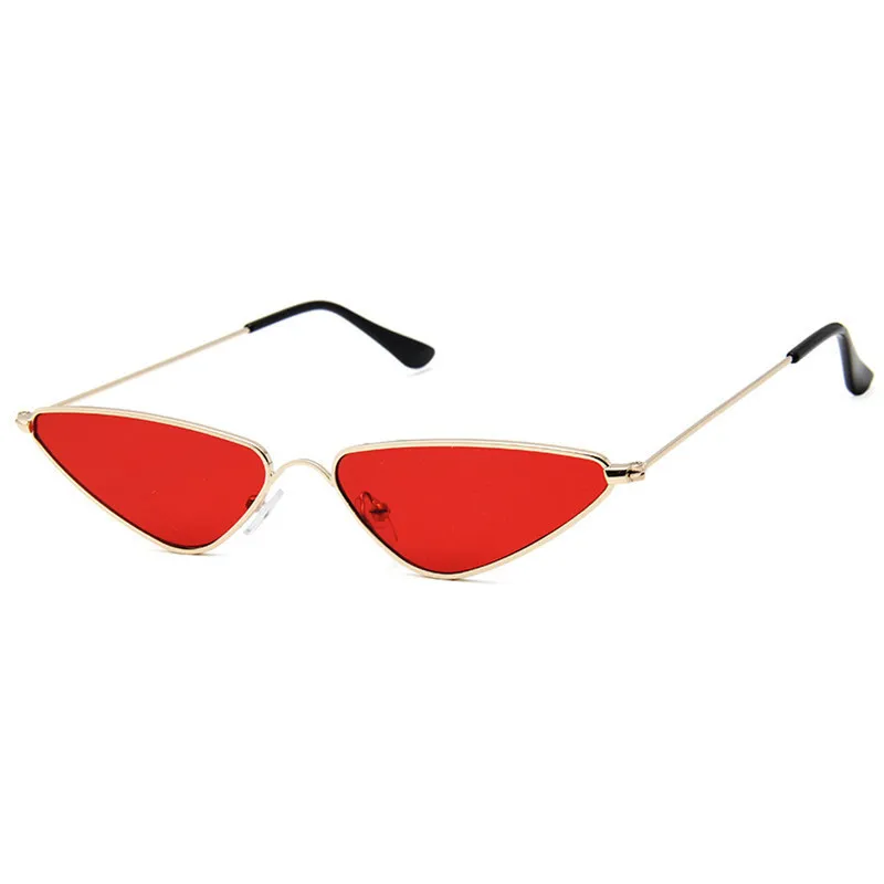 Lunettes de soleil Triangle Métal Cadre Lunettes De Soleil Femmes Cat Eye Cool Petite Mode Lunettes De Soleil Nuances Océan Couleur De Sol Feminino UV400 230628