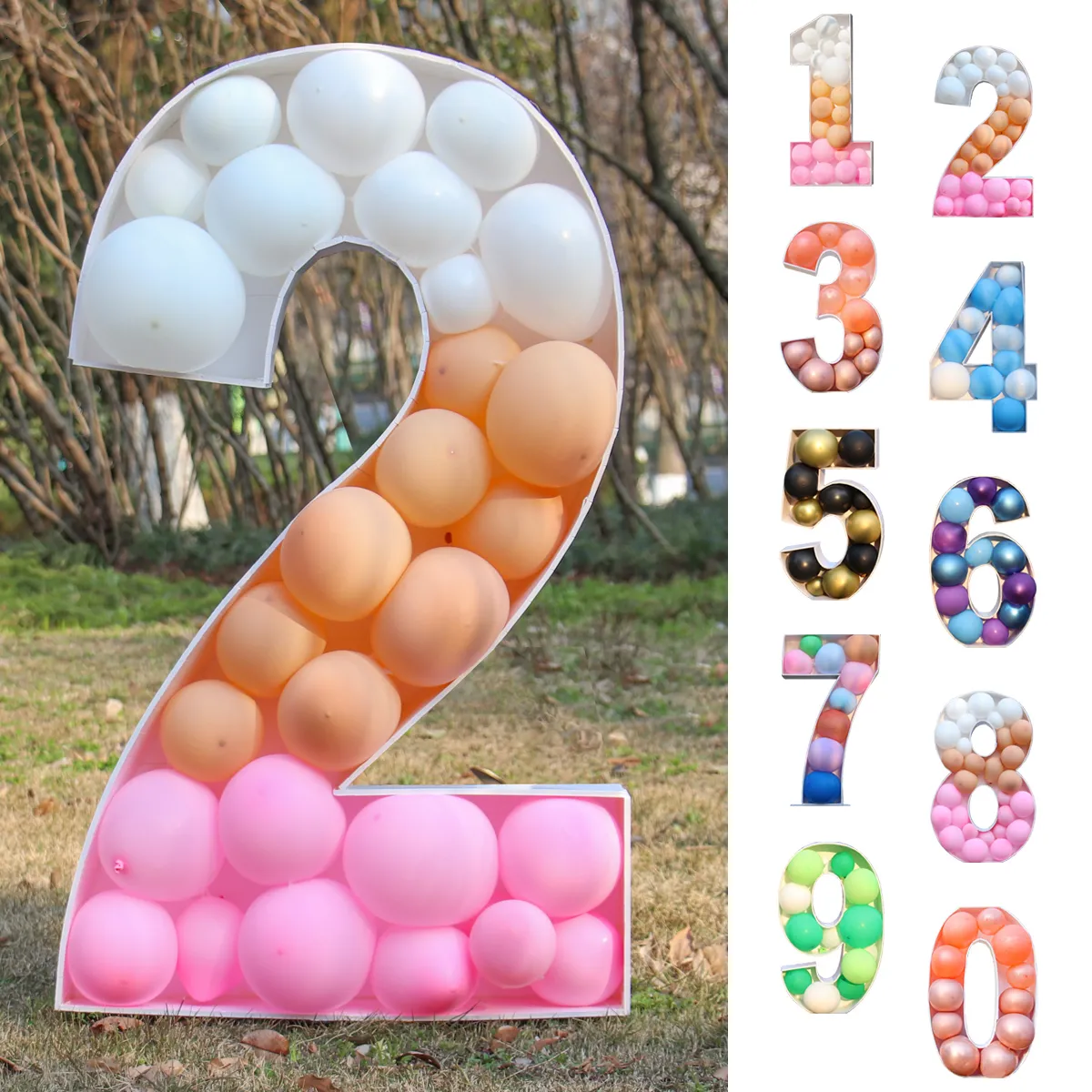 Altre forniture per feste di eventi 73/93 cm Numero di compleanno gigante Scatola di riempimento per palloncini Palloncino Decorazione per feste di compleanno Matrimonio Baby Shower Palloncino Numero Frame Box 230628