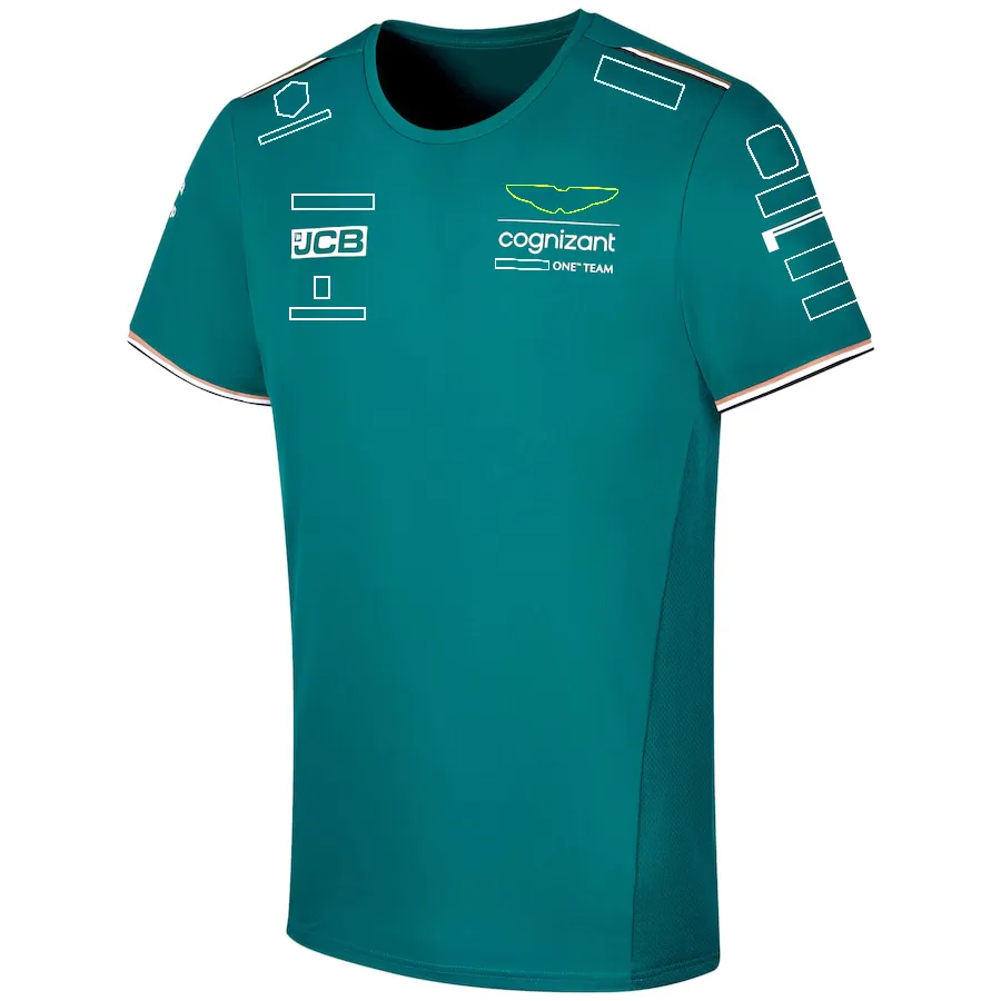 メンズTシャツ2023 F1フォーミュラワンチームTシャツメンズとレディースラウンドネックスポーツレーシングレースレーシング服高品質の短袖のクイックドライTシャツ2W71