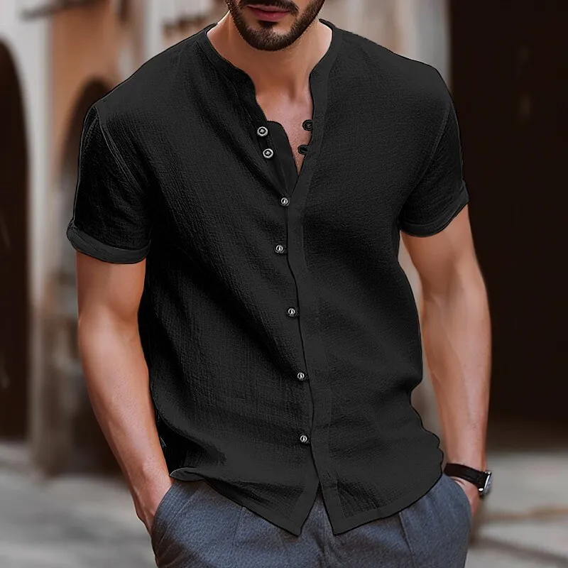 Mens short sleeve mock cheap