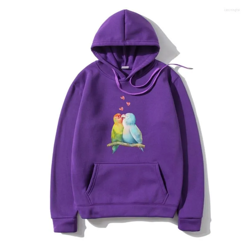 Herr hoodies hoodi par söta persika makade kärleksfåglar i kärlek omfamning-unisex ytterkläder sweatshir märke mode hoody