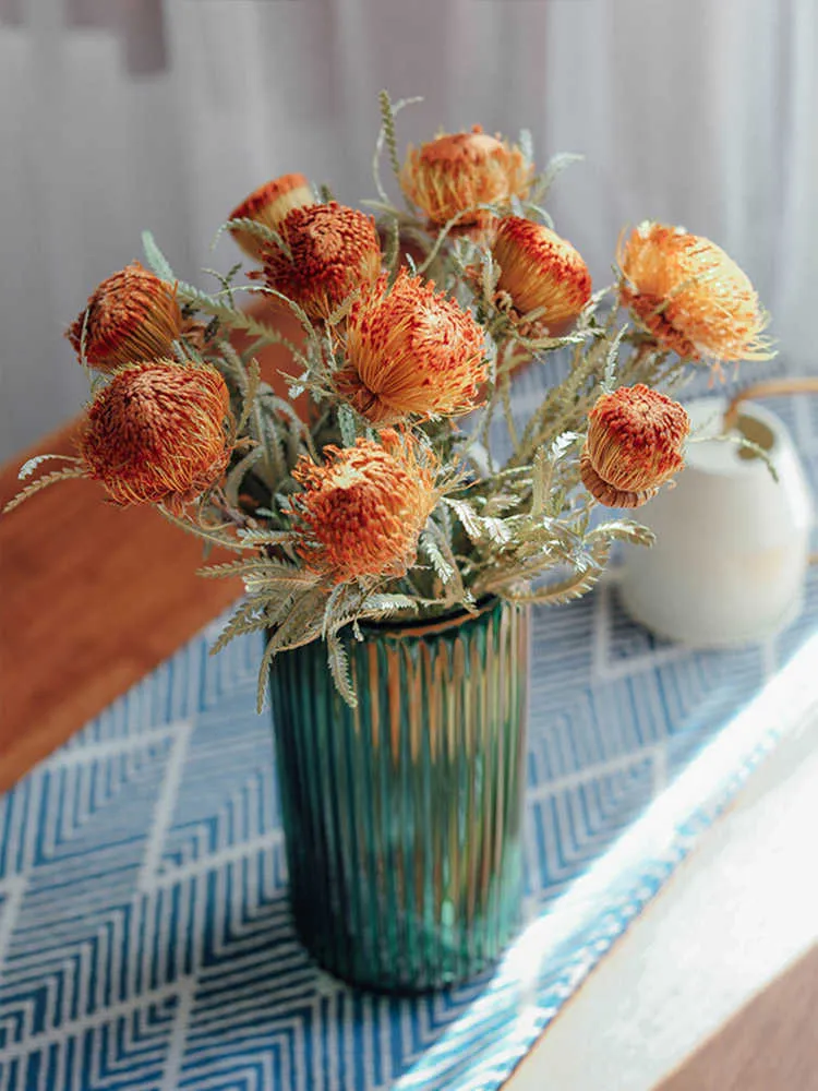 Coussin de fleurs séchées à aiguille naturelle, modèle de luxe, décoration intérieure en or, véritable décoration pour Arrangement de fête de mariage