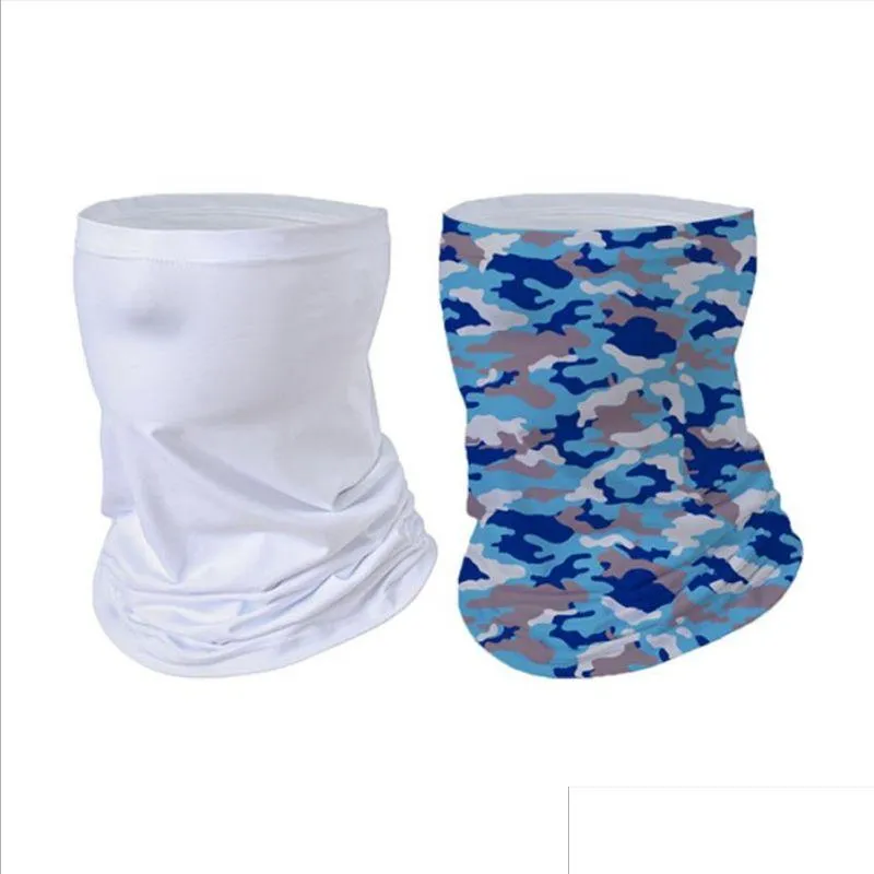 Maschere firmate Sublimazione Bandana bianca Poliestere bianco Maschera per il collo Ghetta da uomo Sciarpe da trekking Fascia per capelli da donna Turbanti senza cuciture Sp Dhlgc