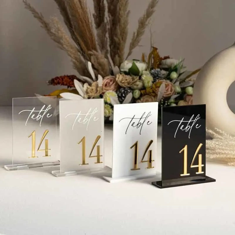 Other Labeling Tagging Supplies Frosted Acrylic Table Numbers Sign Wedding Decor Signage Gold numbers 230628