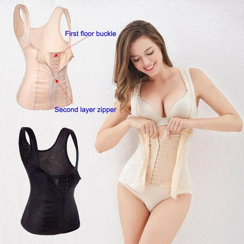 Women's Waist Cincher Boned Corsets Shapewear Women Solid Buckle