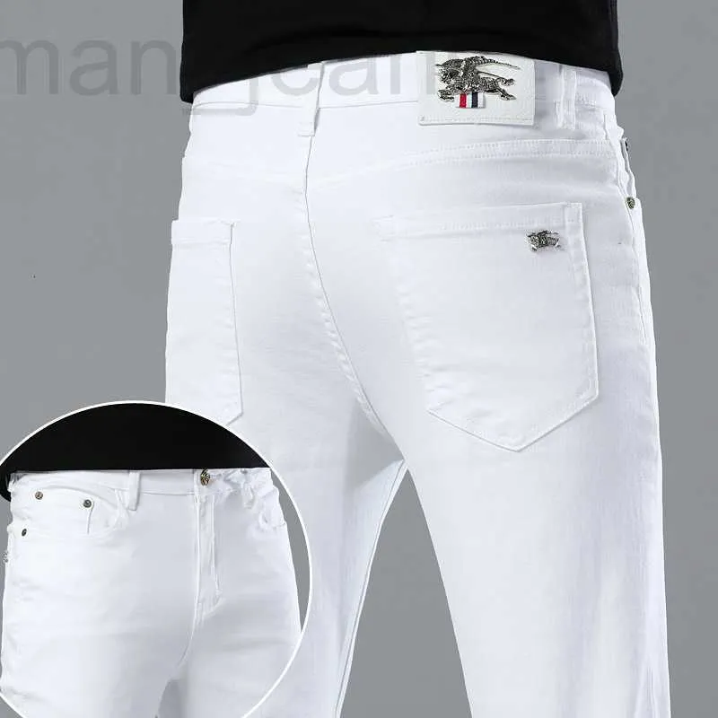 Designer di jeans da uomo Selezione rigorosa di Spring Thin Korean Edition Slim Fit European Pure White Fashion Brand X1MJ