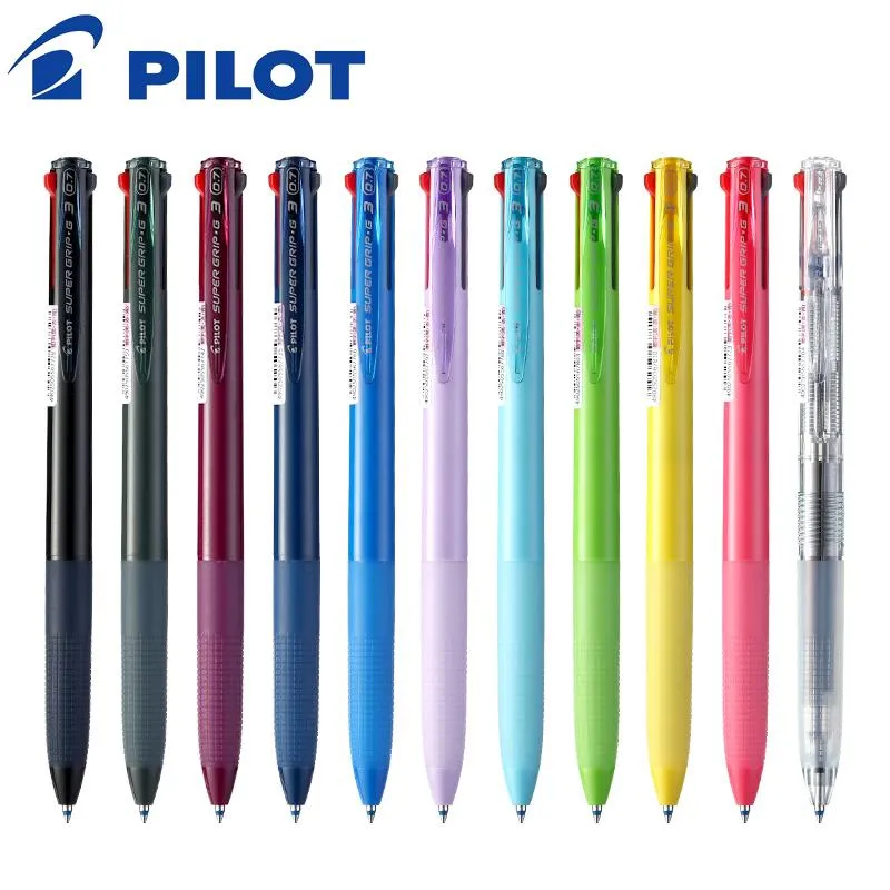 Pens Pilot BKSG25 Super Grip Multicolor Ballpoint Pen Press Type 0,7 mm Multi -functie Pen Student Threeinon Color Module Pen