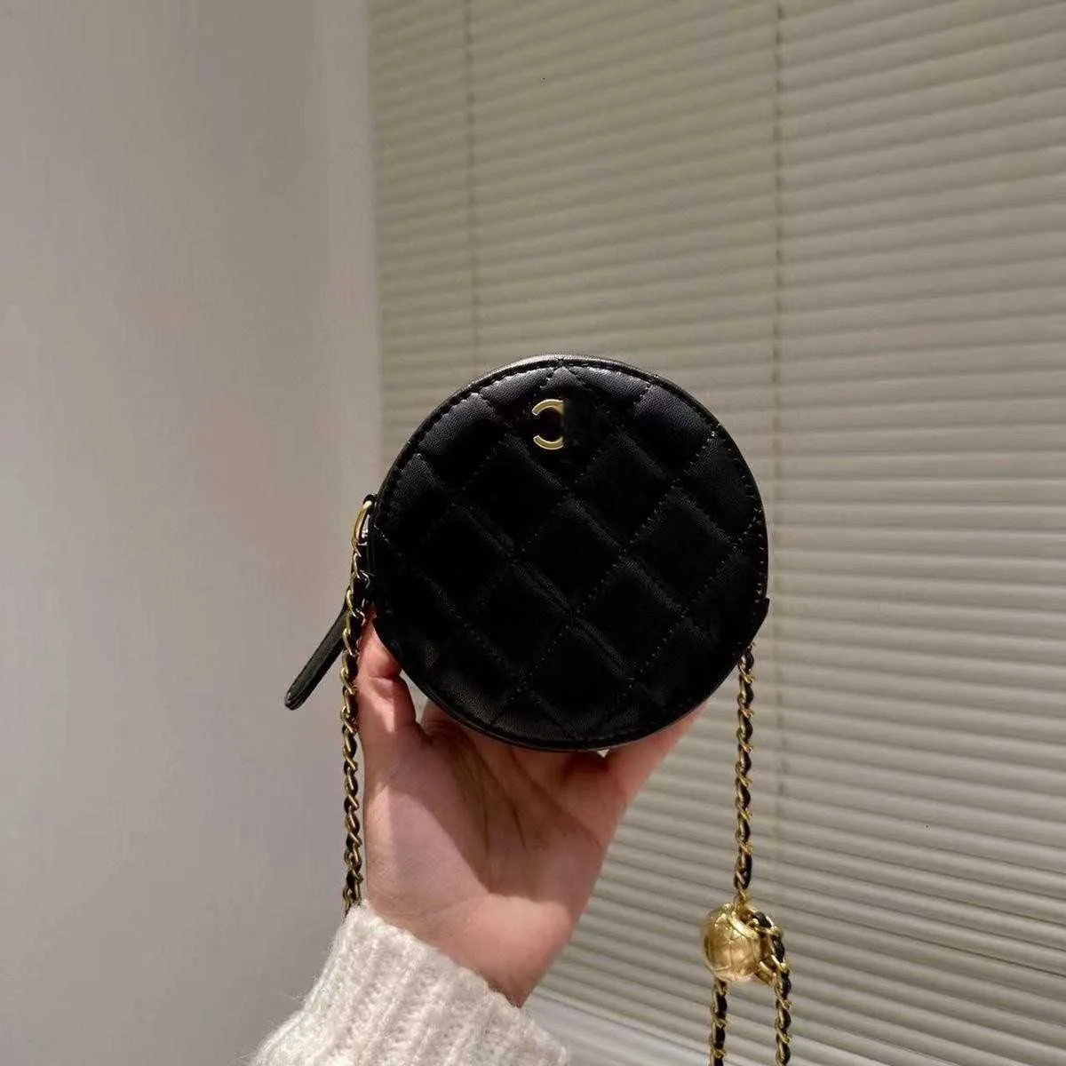 designer Handbag Channell Bag Golden Ball Round Cake Bag for Women's Bag Chain Bag Single Shoulder Crossbody Small Cute and Playful Bag for Women 1YQE