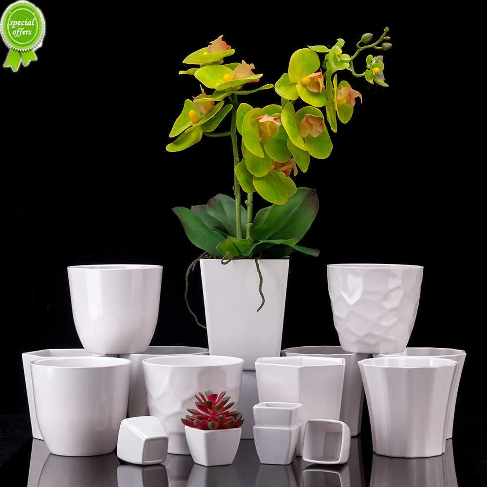 Nieuwe Melamine Porselein Bloempot Verdikte Duurzame en Eenvoudige Huishoudelijke Woonkamer Tafelblad Plastic Groene Planten Succulent Cup