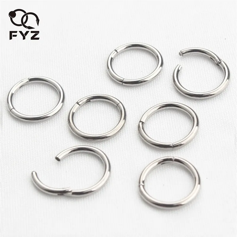 Navel Bell Button Rings 18G 16G 14G ASTM 36 Nose Piercings Faux Septum Hinged Clicker Segment Nipple Piercing Jewelry 230628