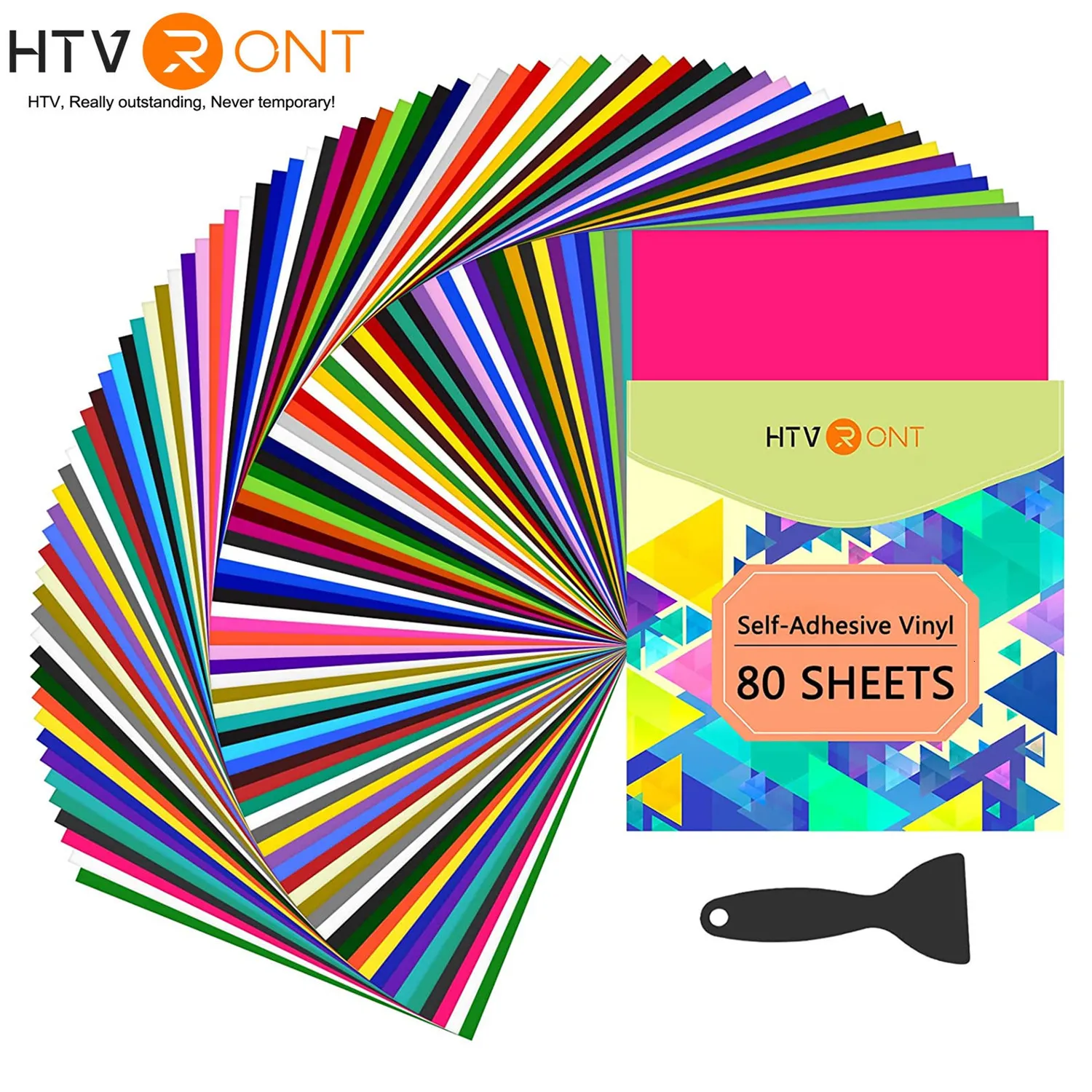 Window Film HTVRONT 80/40pc Multi Color Permanent Self Adhesive Vinyl Sheets Sticker Bundle for Cricut Craft DIY Glass Wall Decor 12X12 Inch 230629