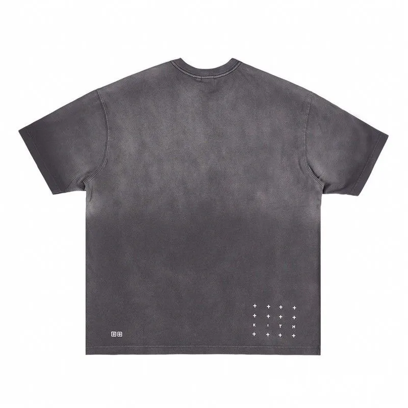 Designer Kith X Ksubi Lettera Tee Cotone lavato Crop Streetwear T-shirt di qualità Magliette grafiche per uomo Abbigliamento uomo vintage Oversize 2244