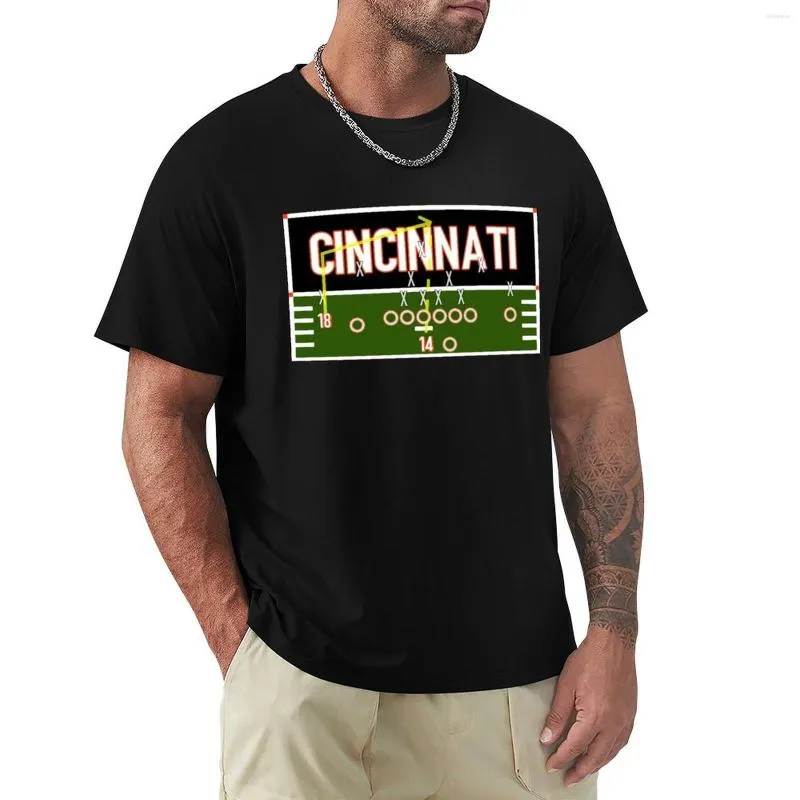 تي شيرت رجالي بدون أكمام Cincinnati Touchdown تي شيرت مقاس كبير تي شيرت أسود مضحك للرجال جرافيك