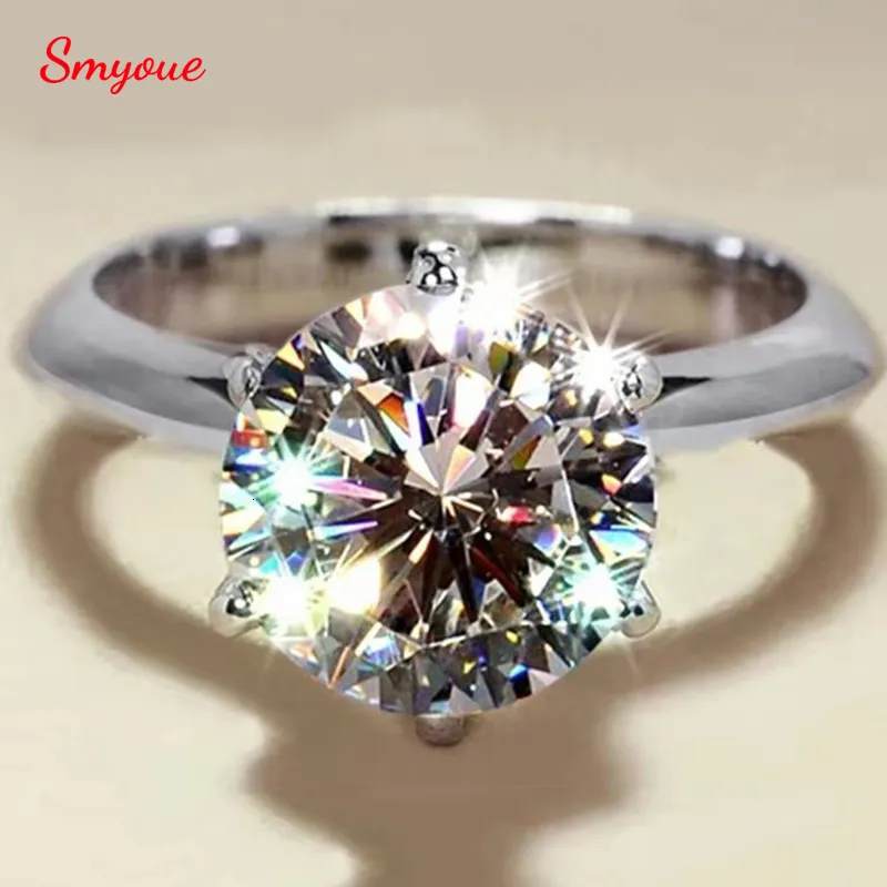 Pierścienie ślubne Smyoue Gra Certyfikowane 15CT Ring VVS1 Lab Diamond Solitaire for Women zaręczyny Band Bejdia 230627