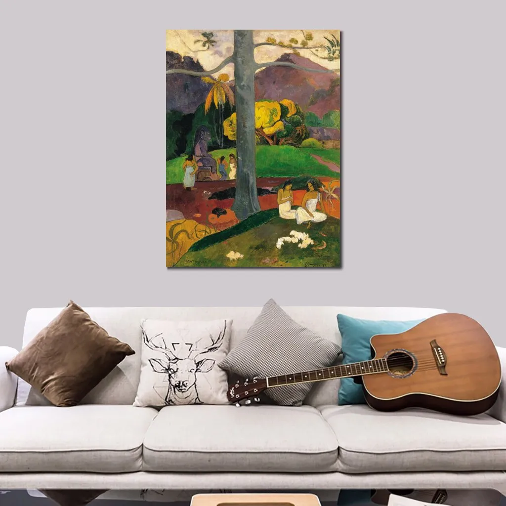 Riproduzioni di alta qualità dei dipinti di Paul Gauguin Mata Mua in Olden Times Handmade Canvas Art Contemporary Living Room Decor