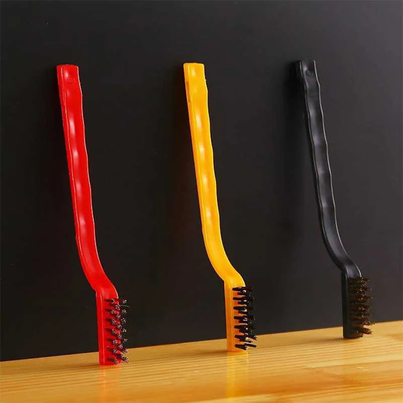 3Pcs/Set 7 inches Stainless Steel Brush Brass Cleaning Brush Polishing Rust  Remover Metal Wire Brush Cleaning Tool Family