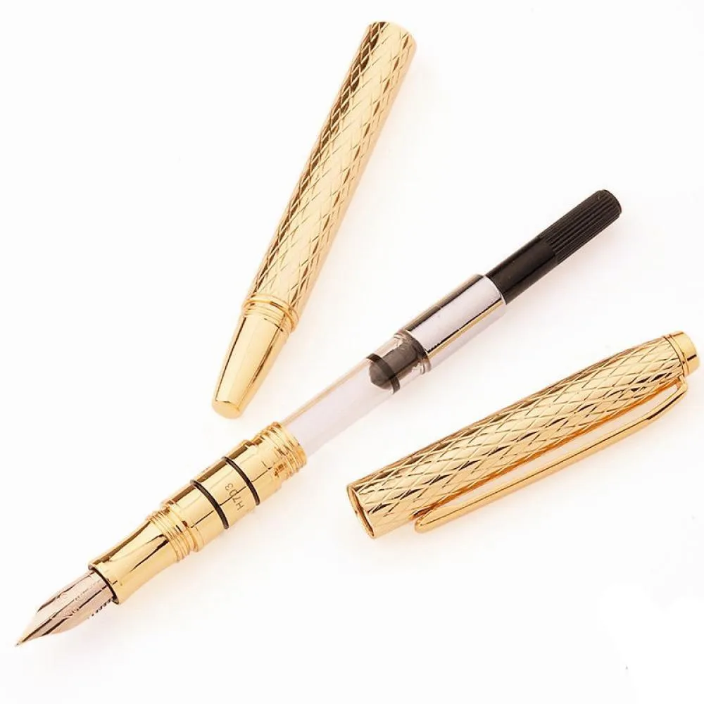 High-Quality-Luxury-10K-Gold-Fountain-pen-ink-pen-0-5mm-full-metal-Caneta-tinteiro-Stationery(7)